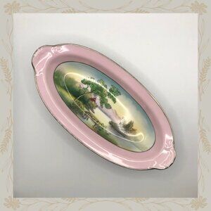 Vintage Hand Painted Noritake Handled Celery or Relish Dish